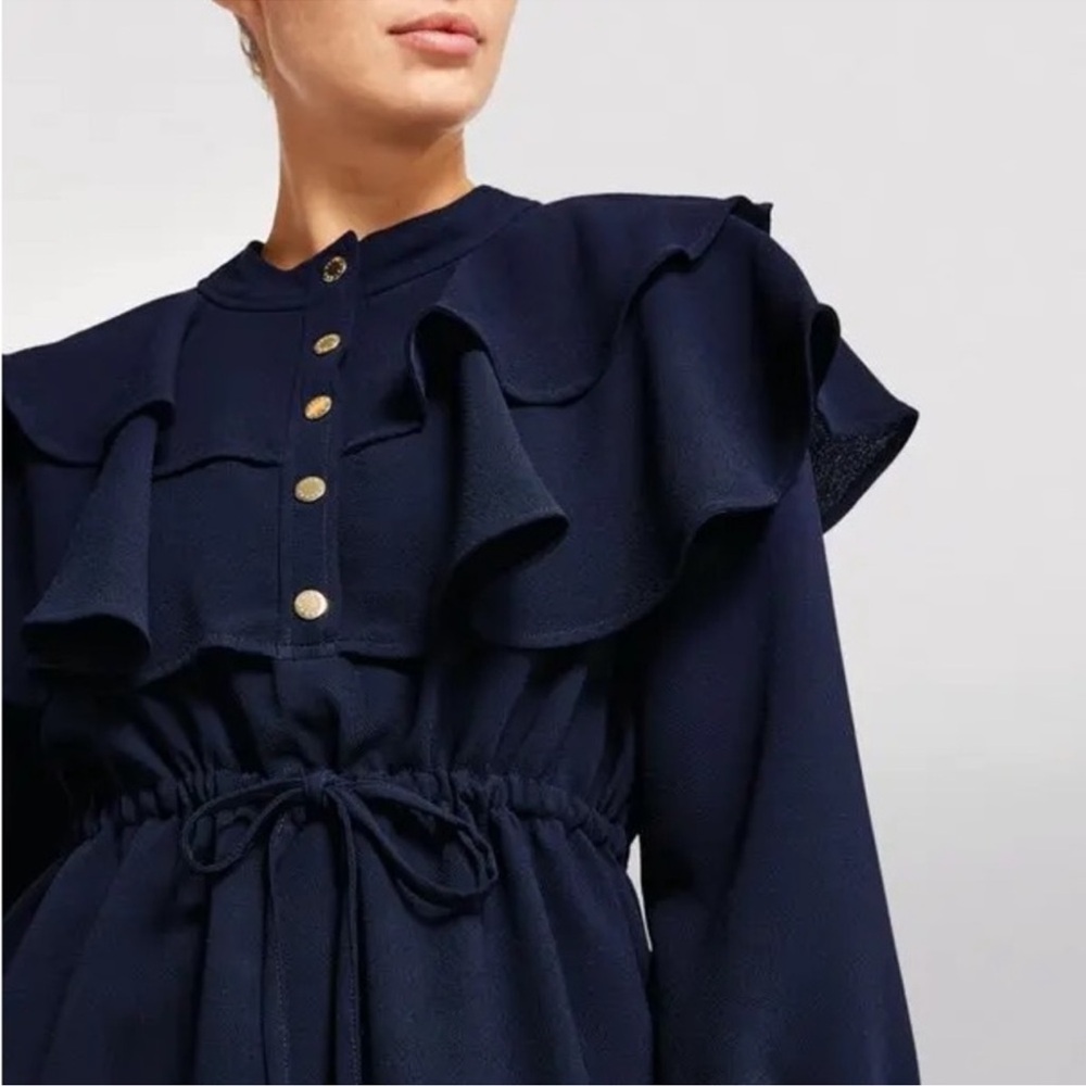 Sandro Wendy Ruffled Tie Front Minidress - Picture 3 of 5